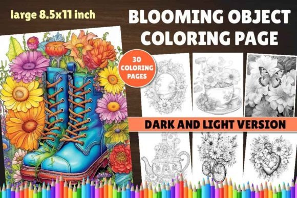 Download Blooming Object Coloring Book - Blooming Collection