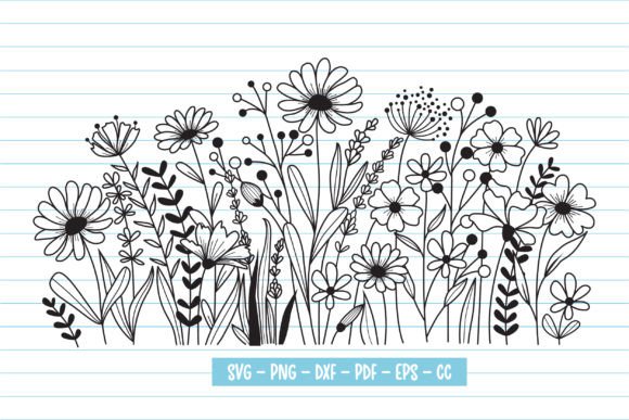 Download Hand Drawn Blooming Wildflowers Svg - Blooming Collection