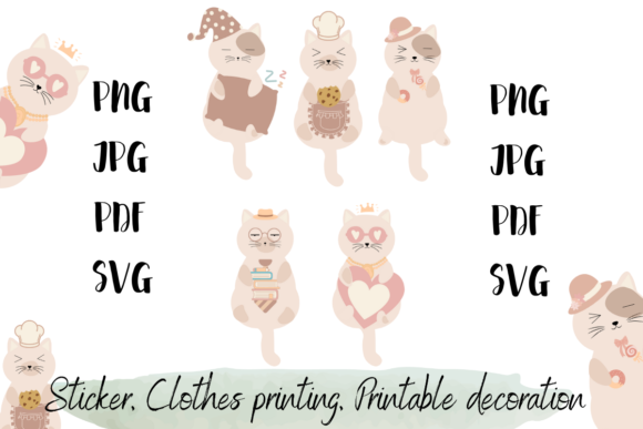 Download Cute Cat - Sticker, Printable Decor - Decor Collection