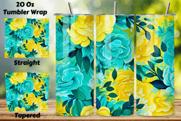 Download Yellow Floral Mirage Tumbler Wrap | PNG - Yellow floral Collection