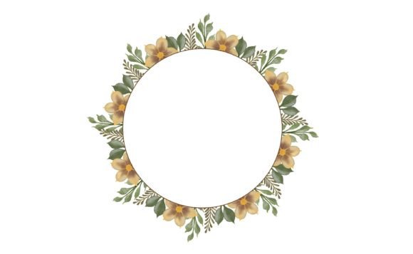Download Circle Frame with Yellow Floral Border - Yellow floral Collection