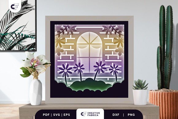Download Blooming Spring Window 3D Shadow Box - Premium Resources