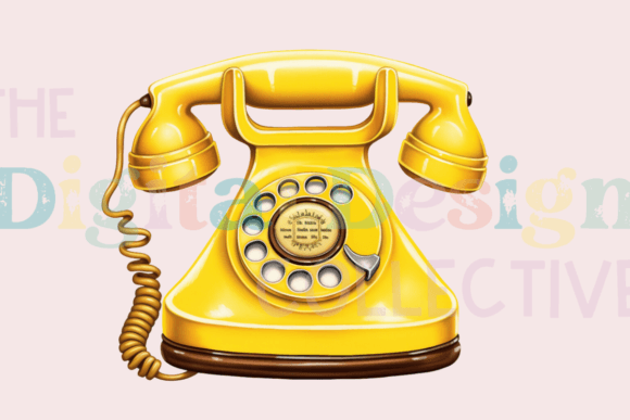 Download Yellow Floral Vintage Phone Png - Yellow floral Collection