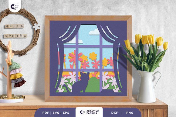 Download Blooming Spring Window Shadow Box - Blooming Collection