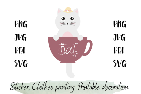 Download Lovely Cat - Sticker, Printable Decor - Decor Collection