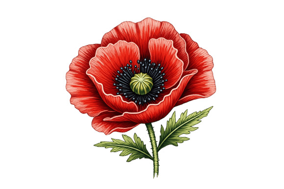 Download Vibrant Red Poppy Flower Illustration - Poppy flower Collection